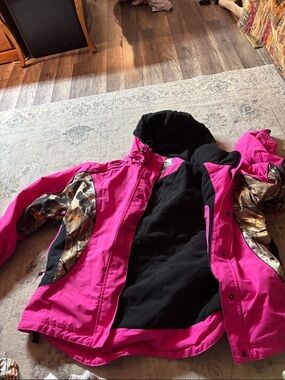 Legendary Whitetails Bright Pink Ski Jacket with Camo Panels